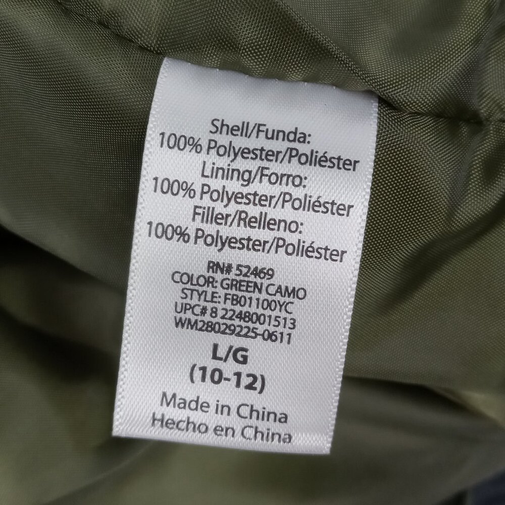 Faded Glory Camouflage Kids Hooded Puffer Coat Size L (10-12) - Picture 8 of 8